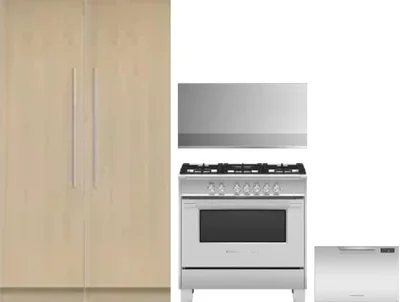 5 Piece Package Includes Refrigerator, Freezer, Range, Hood And Dishwasher